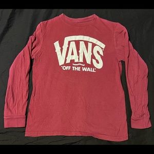 Kids size medium red long sleeve vans “off the wall” shirt
